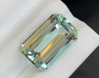 Gema de turmalina natural color verde mar de 7,60 quilates, gemas de turmalina menta, gemas para joyería, gema suelta