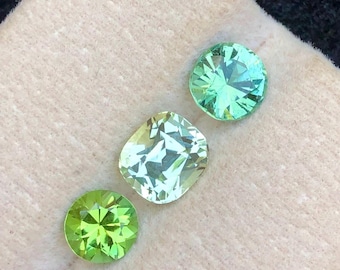 3.20 ct natural light green tourmaline ring set, pale colour tourmalines jewellery, ring gemstones