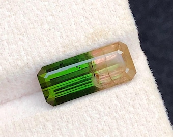 Gema de turmalina bicolor verde de 4,90 ct, turmalina sandía, turmalinas bicolores, gemas para anillos, piedras de joyería