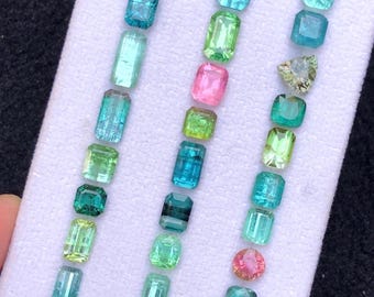 Lote de gemas de turmalina natural de colores mixtos de 39,15 ct, gemas de joyería de colores mixtos, gema de turmalina