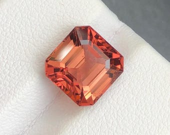 Gema suelta de turmalina natural color melocotón atardecer, piedra para diseño de joyería, 4,72 quilates.