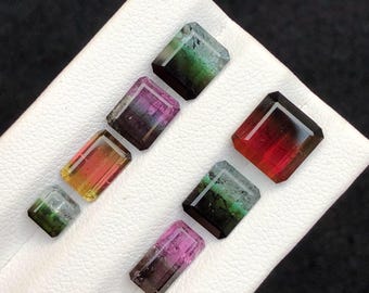 12.10 Ct Bicolor Tourmaline Gemstone Lot: Natural Two-Tone Jewelle , Bicolour tourmaline, Watermelon tourmaline, Tourmaline lot , wholesale