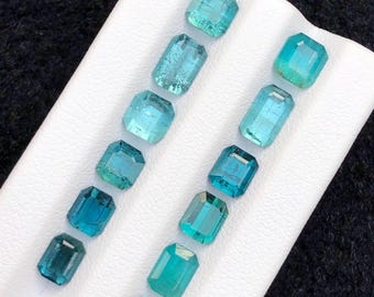 Lotto di gemme di tormalina blu naturale da 11 ct, gemme blu, pietre di tormalina, gemme all'ingrosso, gioielli