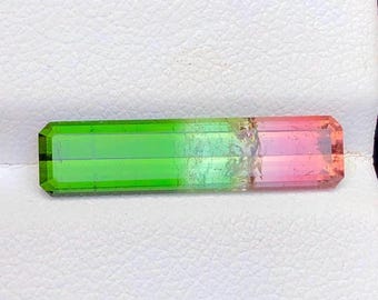 Turmalina sandía natural de 4,80 ct, turmalina bicolor, gemas bicolores, gema para anillo, joyería, 2 colores