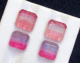 Pares de turmalinas bicolores de 12 quilates, piedras preciosas para pendientes, piedras para joyería, turmalinas bicolores sandía