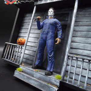 Michael Myers Horror Diorama – Handmade 3D Wall Art Inspired by Halloween Movie | Spooky Slasher Decor