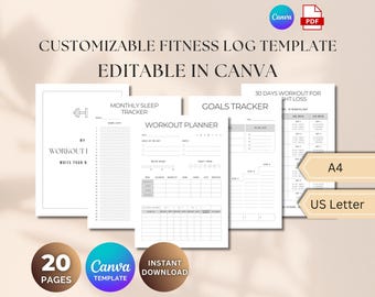Digital Fitness Planner: Workout & Habit Tracker Bundle (Printable PDF)
