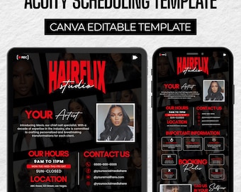 Hair Stylist Acuity Scheduling Template, Canva Bearbeitbare Buchungsseite (Digitaler Download)