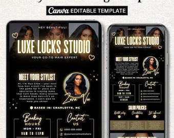 Hair Stylist Acuity Scheduling Template: DIY Buchungsseite Canva Template