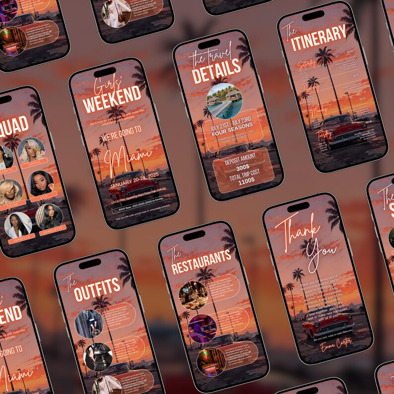 Digital Travel Itinerary, Itinerary Template, Travel Itineray, Birthday ...