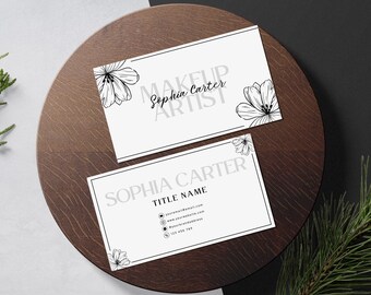 DIY Hair Lash Makeup Business Card Template - Editable Canva Design