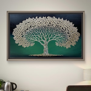 Golden Textured Tree Painting, Original Modern Luxury Art on Canvas, 3D Gold Tree Wall Decor, Contemporary Abstract Tree Artwork
