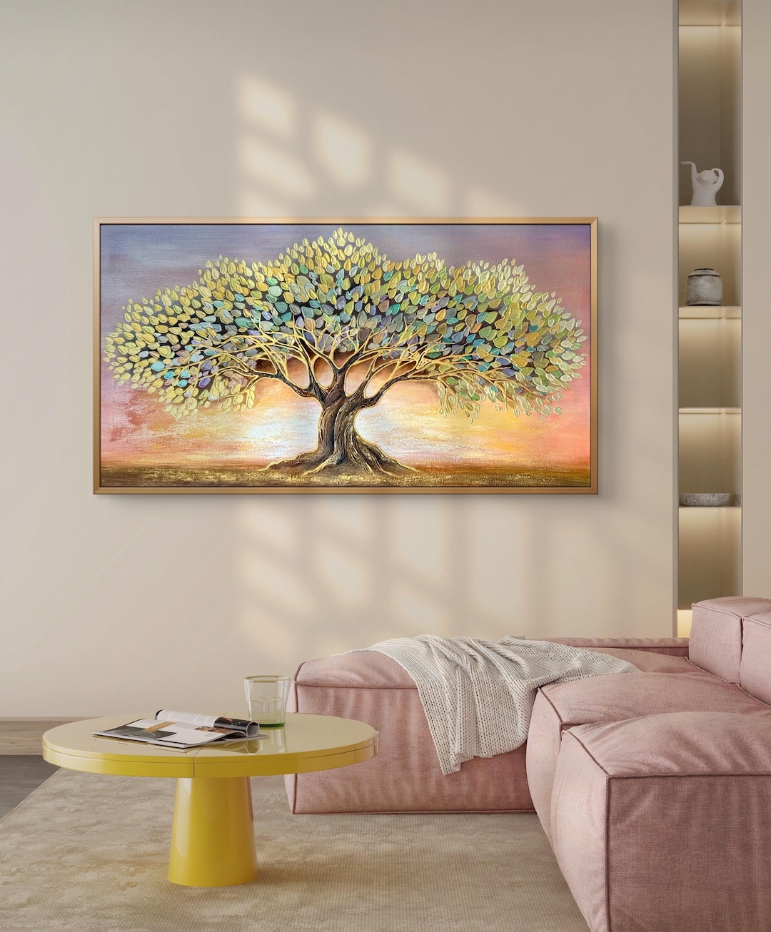 Textured Tree of Life Painting on Canvas, Gold and Bronze Wall Art ...