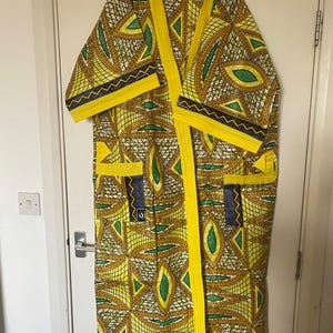 Tissu africain pour femmes et hommes, peignoirs (robe de chambre) avec chaussons et sac de bain assortis