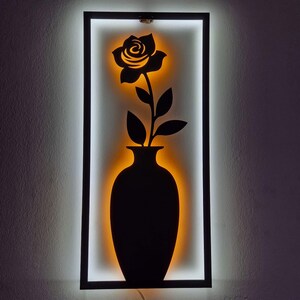 Rose Wall Decor, Wood Wall Sign, Home Decor, Kitchen Wall Decor, Birthday Gift, Living Room Decor, Floral Decor, Flower Gift, Gift for Him