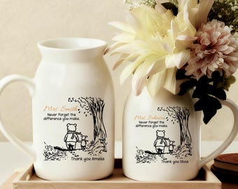 Personalized Teacher Appreciation Vase, Never Forget the Difference You Make, Thank You Vase, End of Year Teacher Gift, Teacher's Day Gifts