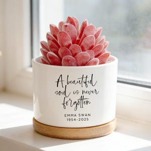 Herdenkingscadeau, gepersonaliseerde bloempot voor medeleven, condoleancescadeau, herdenkingsplanter, cadeau voor rouw, sorry voor je verlies, begrafenisplanter