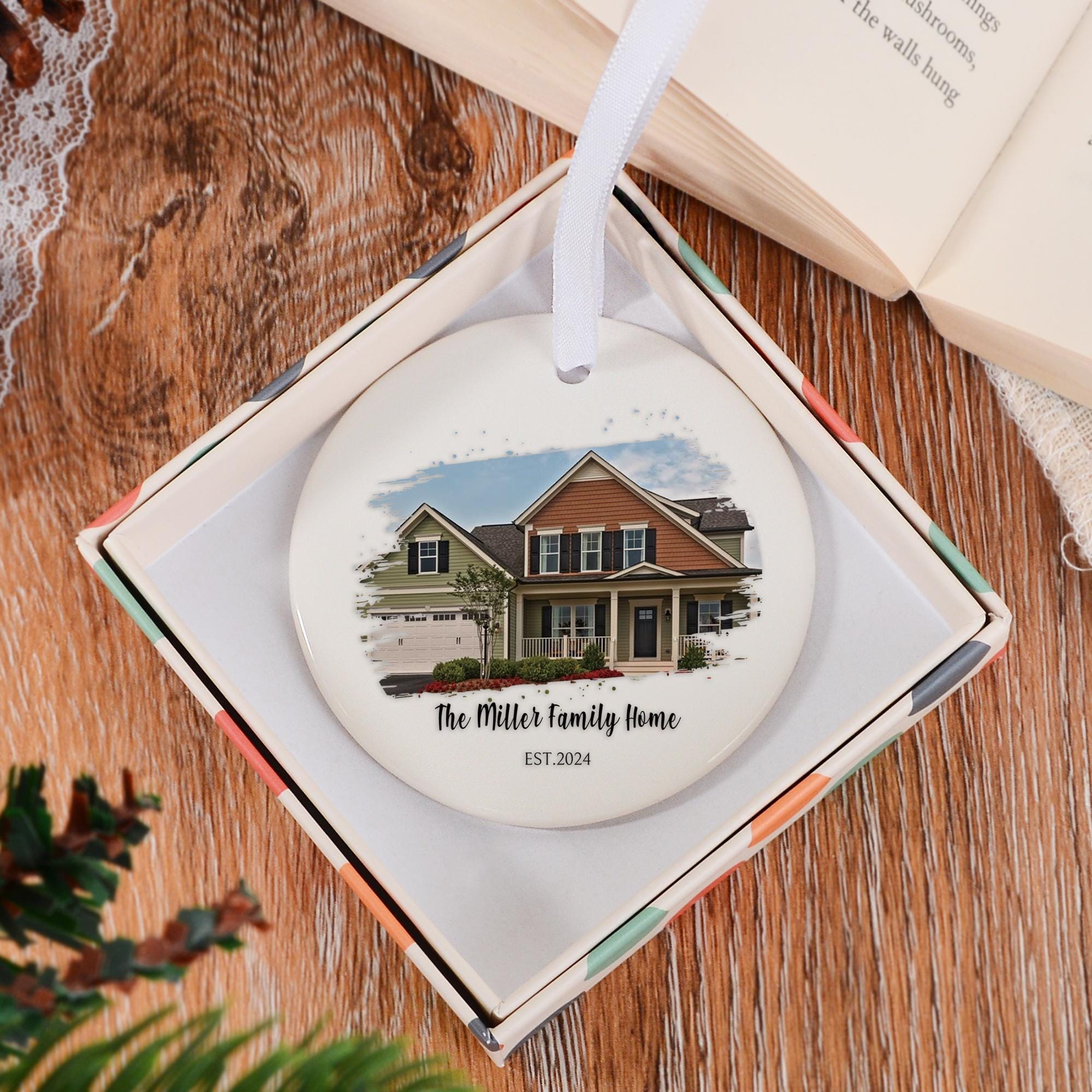 Custom House Photo Ornament, Personalized New Home Christmas Gift ...