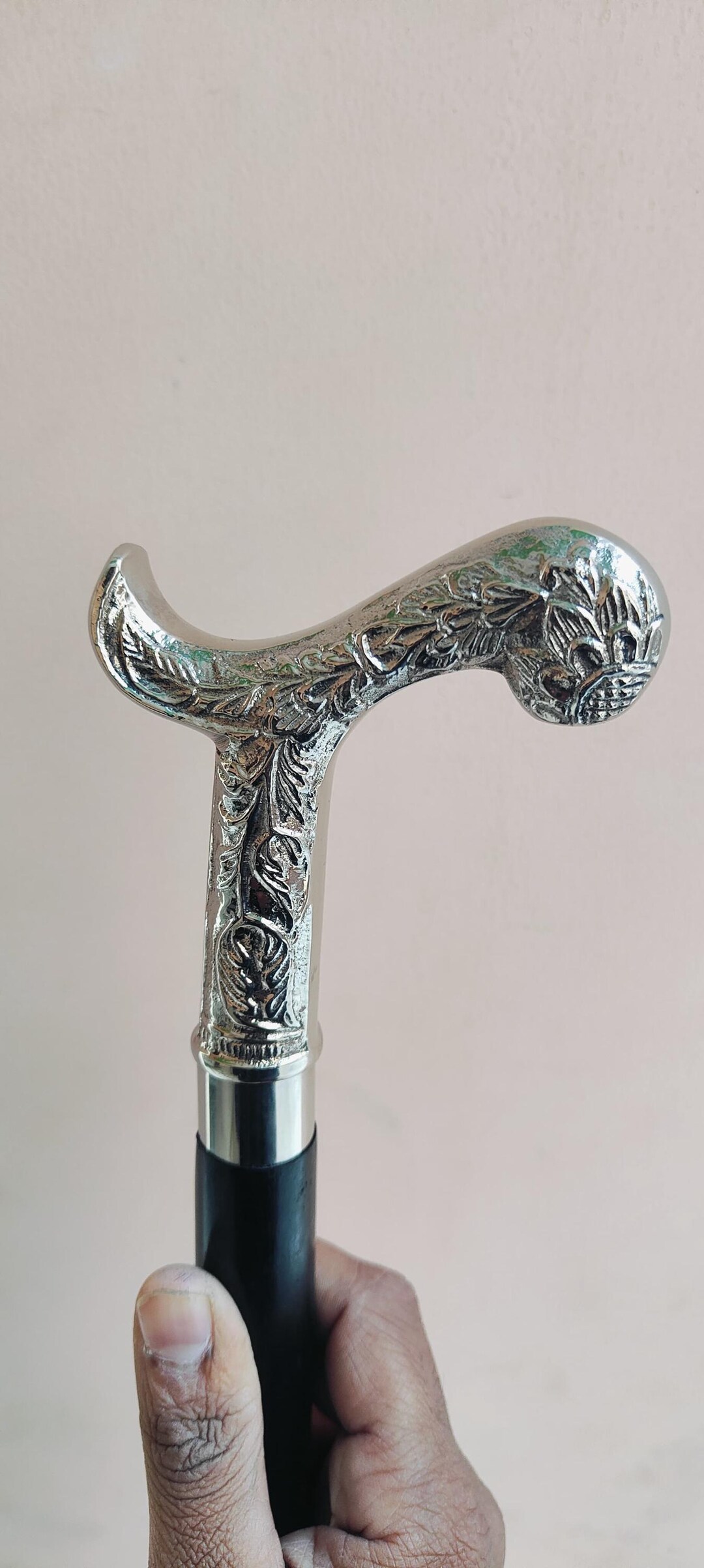 Men's Brass Solid Handle Walking Stick Antique Style Gentleman Wooden ...