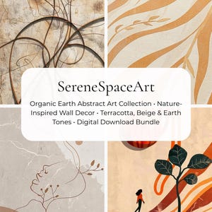 Organic Earth Abstract Art Collection – Nature-Inspired Wall Decor – Terracotta, Beige & Earth Tones – Digital Download Bundle