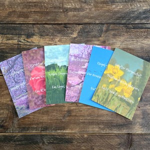 Haiku-kaarten "Lentegevoelens" - Diverse variaties, A6, hoogwaardig papier 300g, mat