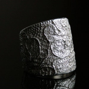 Unique, hand modelled, extra wide sterling silver ring - Made to order in your size