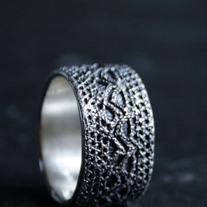 Lacey no 32 sterling silver lace ring made to order in your size image 3