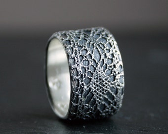 Lacey no 34 - sterling silver lace ring -  made to order in your size