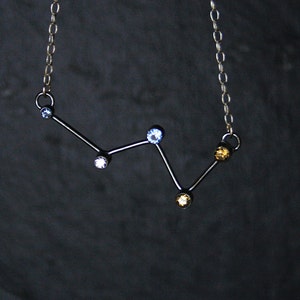 Sterling silver Cassiopeia Constellation Necklace - READY TO SHIP