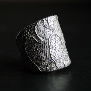 Unique, hand modelled, extra wide sterling silver ring - made to order in your size