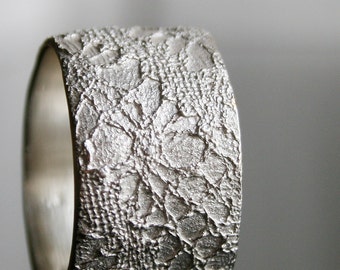 White Lacey (No. 17) - sterling silver lace ring -  made to order in your size
