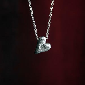 Tiny Imperfect Heart -  solid sterling silver pendant necklace - ready to ship