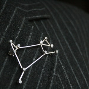 ARIES Constellation Brooch sterling silver and brilliant cut cubic zirconia READY to SHIP image 3