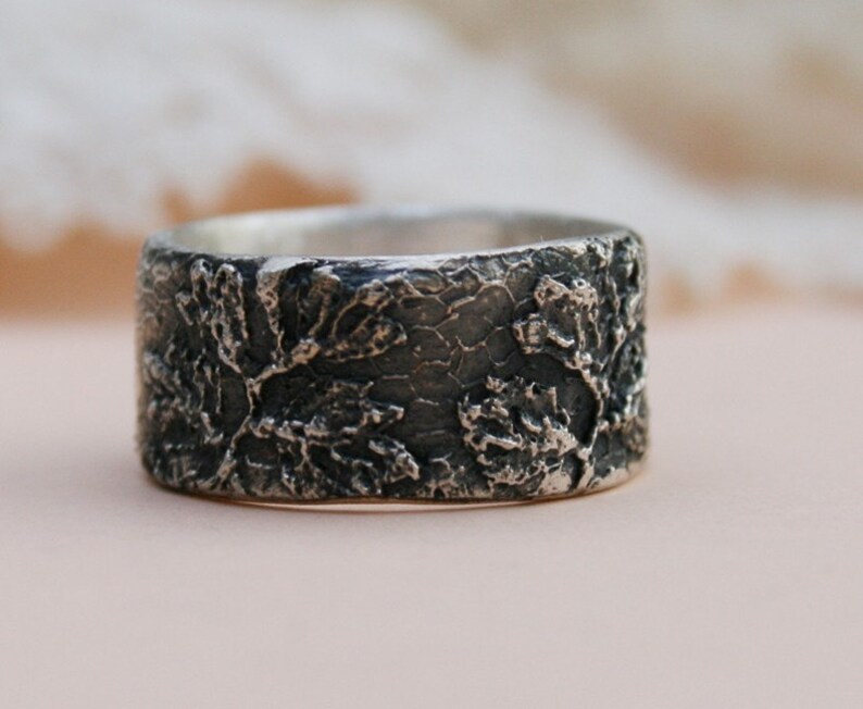 Silver Ring With a Vintage Lace Pattern Made to Order in Etsy
