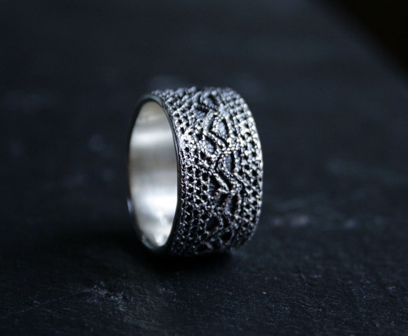 Lacey no 32 sterling silver lace ring made to order in your size image 3