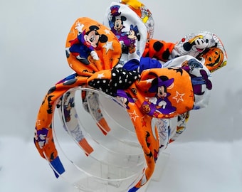 Custom Disney Halloween knotted bow style headband in your choice of fabric.  Perfect size for kids and adults.
