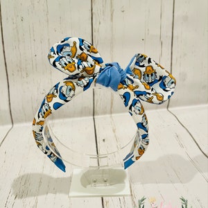 Custom Disney Donald Duck fabric knotted bow headband   Perfect size for kids & adults