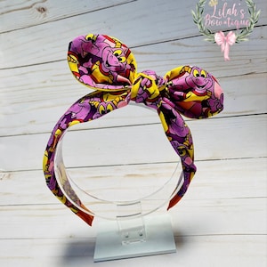 Custom Disney EPCOT Journey Into Imagination Figment fabric knotted headband.  Perfect size for girls and women