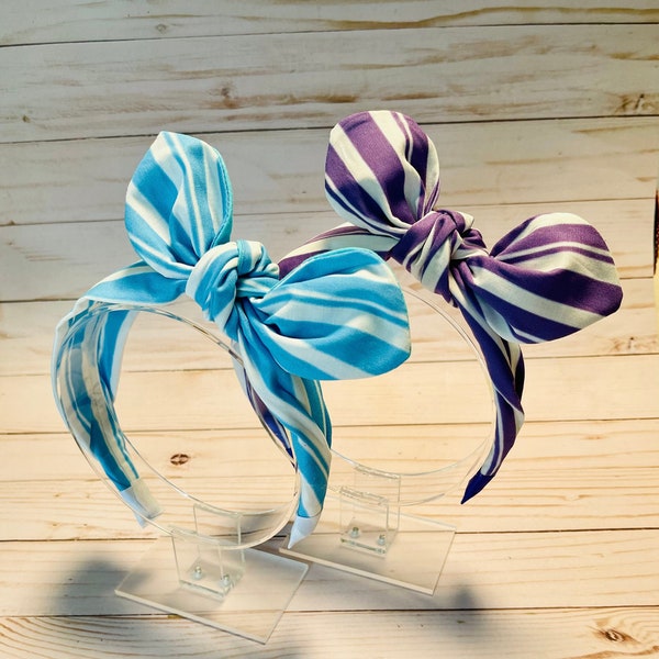 Custom Disney Dapper Dan barbershop quartet inspired fabric knotted bow headband Perfect size for girls and women