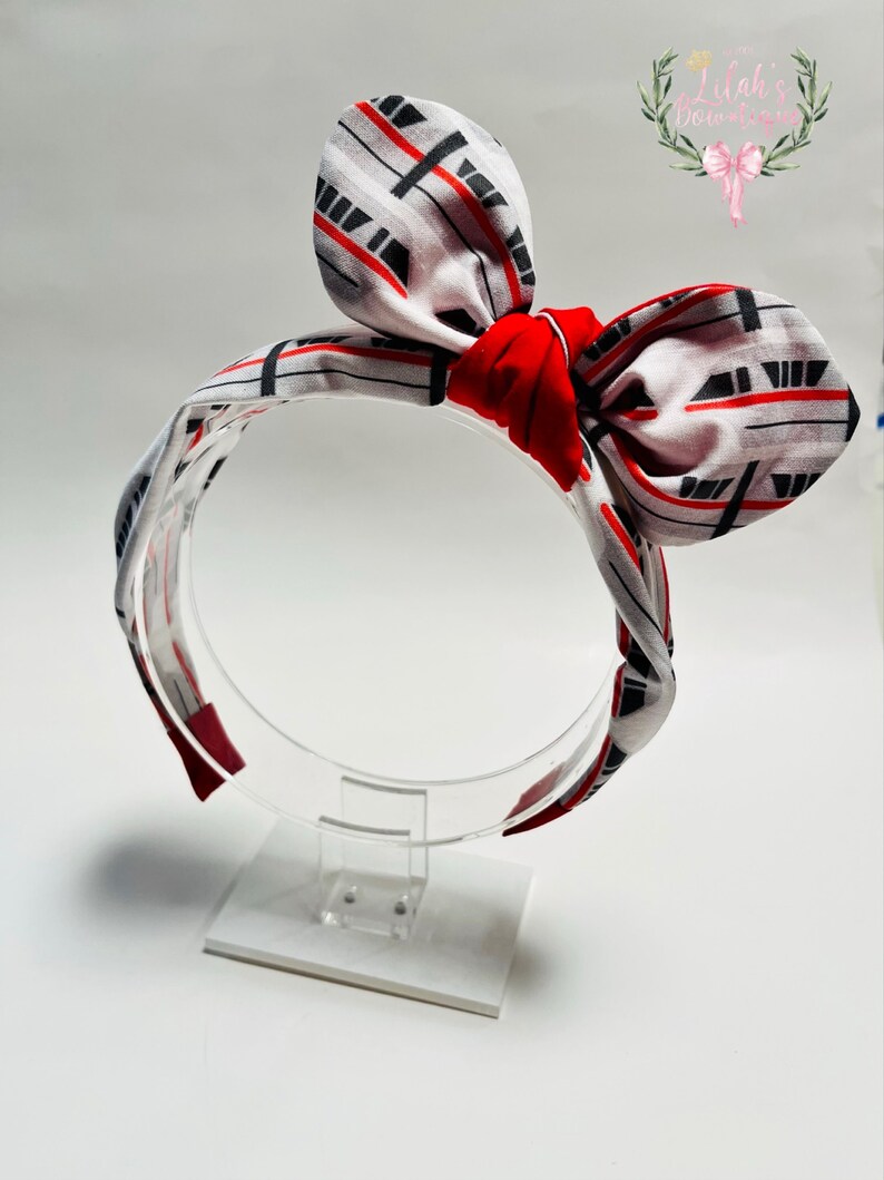 Custom Disney park monorail fabric knotted headband Perfect for girls and women Red