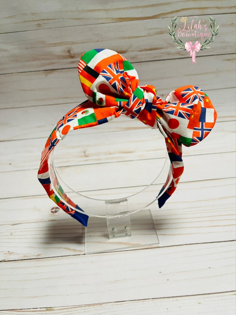 Custom Disney EPCOT World Showcase cast member inspired knotted headband Perfect size for girls and women image 2