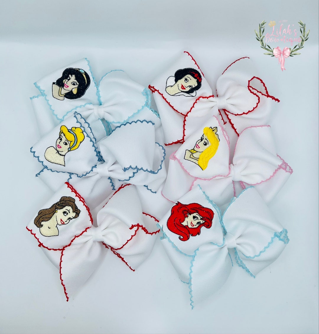 Disney Princess Moonstitch Ribbon Hair Bow Cinderella, Belle, Snow