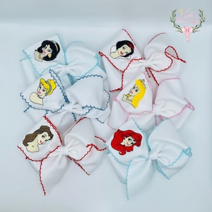 Disney princess moonstitch ribbon hair bow Cinderella, Belle, Snow White, Ariel, Jasmine, or Aurora
