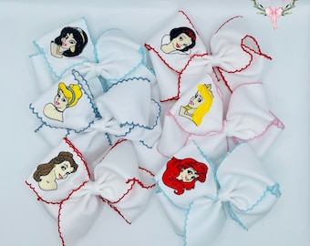 Disney princess moonstitch ribbon hair bow Cinderella, Belle, Snow White, Ariel, Jasmine, or Aurora