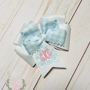 Custom monogrammed Cinderella princess coach hair bow