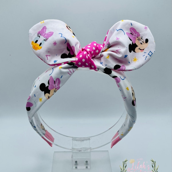Custom Disney  Minnie Mouse & Daisy Duck knotted bow headband Perfect for kids and adults