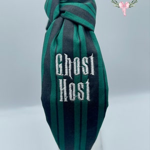 Custom embroidered Ghost Host Haunted Mansion cast member inspired knotted headband Perfect size for kids and adults