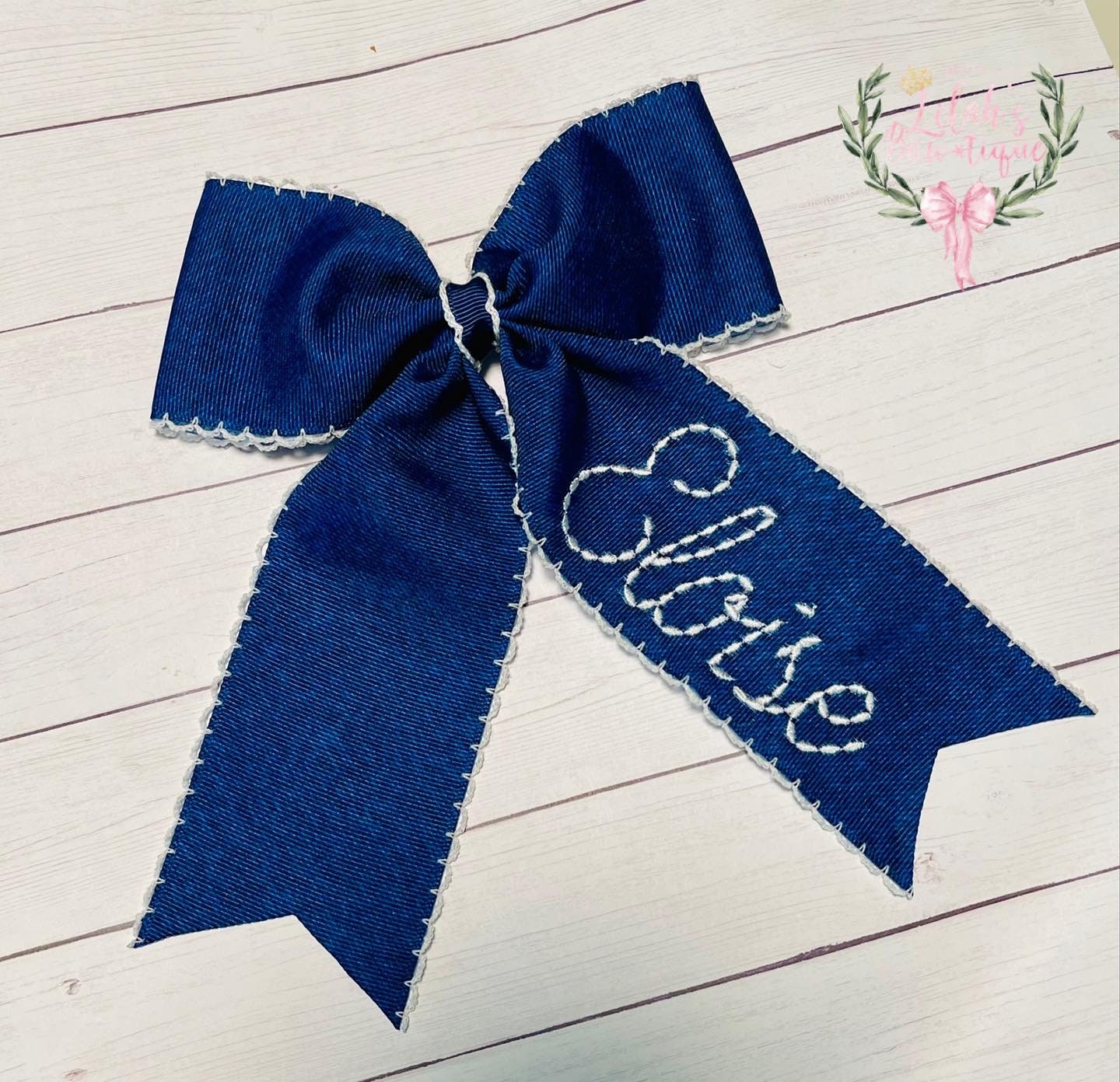 Custom Personalized Stitch Embroidered Moonstitch Ribbon Hair - Etsy
