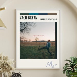 Póster de Zach Bryan, "American Heart Break", impresión digital