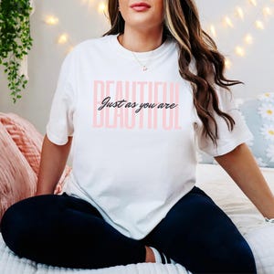 Just As You Are Unisex Heavy Cotton Tee - Affirmation Shirt, Self-Love Gift, Comfort Clothing, Everyday Wear, Inspirational Apparel